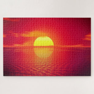 Puzzle Beau coucher de soleil sur la mer - Romantique