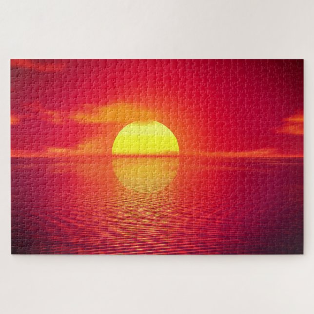 Puzzle Beau coucher de soleil sur la mer - Romantique (Horizontal)