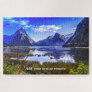 Puzzle Beau fjord et "Miter Peak", Nouvelle-Zélande,