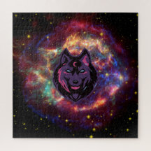 Beau graphisme Wolf Art, Arrière - plan Galaxy