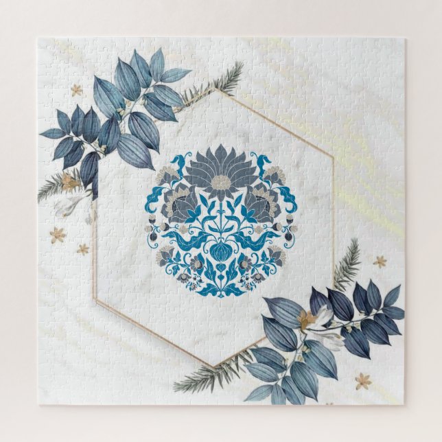 Puzzle Beau Mandala Floral Art, Arrière - plan de crème (Vertical)