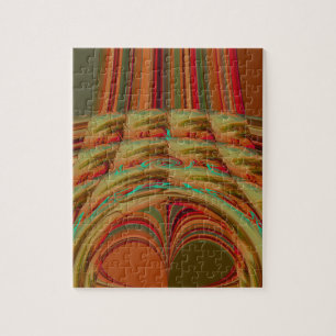 Puzzle Beau motif traditionnel africain brun doré