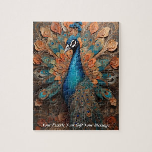 Puzzle Beau oiseau de paon de Cute Boho