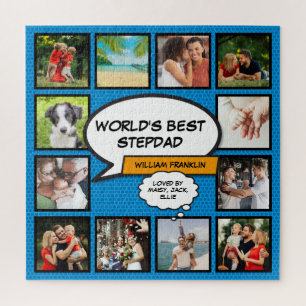 Puzzle Beau-père, Papa 12 Photo Comic Book Fun Blue