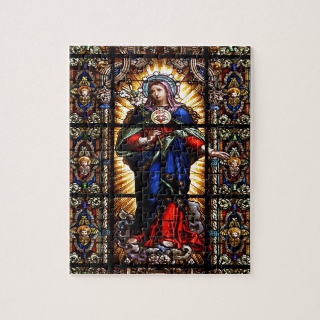 Puzzle Beau Sacré Coeur Religieux de Vierge Marie (Vertical)