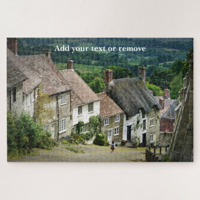 Puzzle Beau village anglais Shaftesbury, Angleterre, (Horizontal)