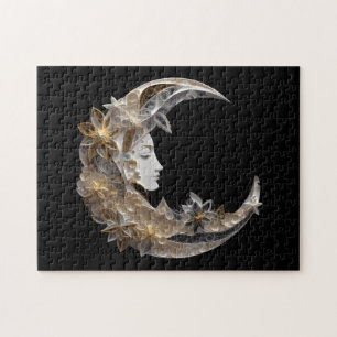 Puzzle Beau visage dans la lune