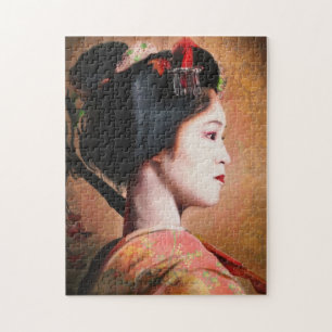 Puzzle Beauté de Geisha japonaise femme maiko peinture ar