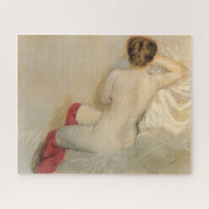 Puzzle Beauté féminine élégante avec des Bas rouges