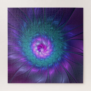 Puzzle Beauté florale abstraite, art fractal coloré de fl