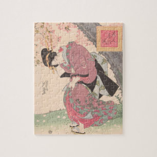 Puzzle Beautés sous les fleurs de cerisiers Vintage Ukiyo