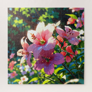 Puzzle Beautiful anime flowers illustration