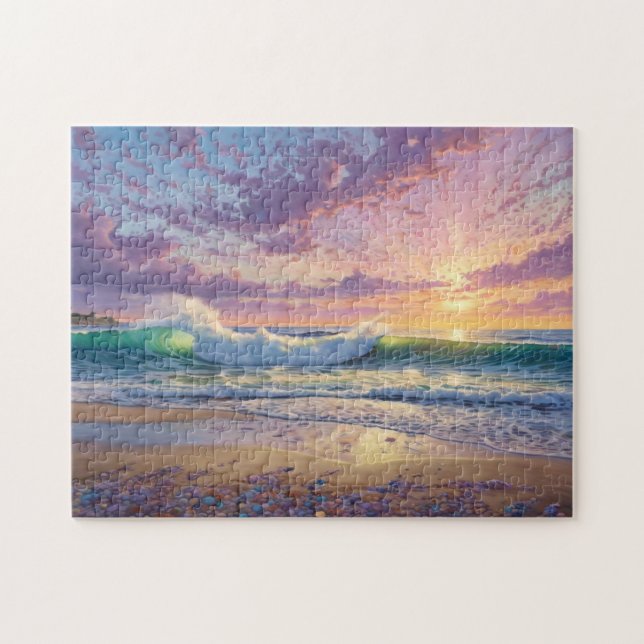 Puzzle Beautiful Beach Waves and Shore Art (Horizontal)