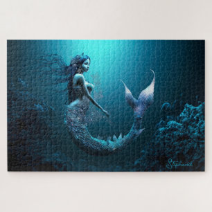 Puzzle Beautiful Blue Fantasy Mermaid