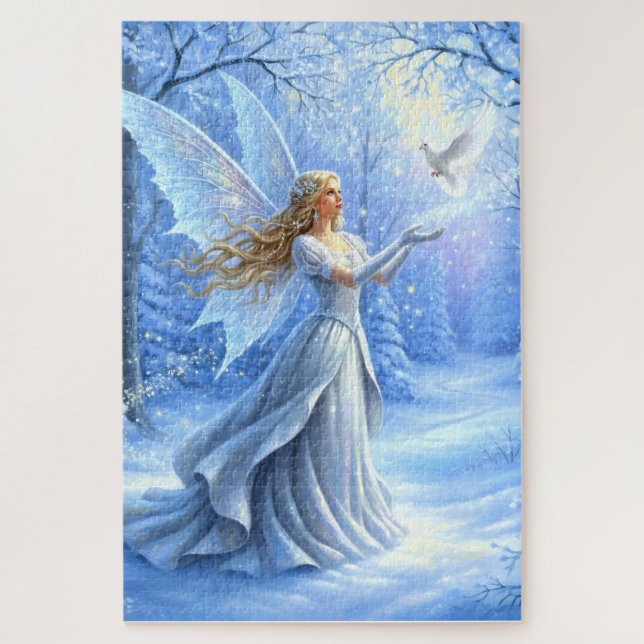 Puzzle Beautiful Christmas Fairy with Dove (Vertical)
