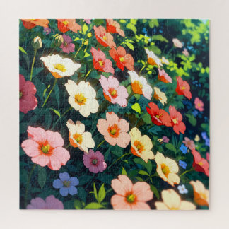 Puzzle Beautiful colorful anime flowers