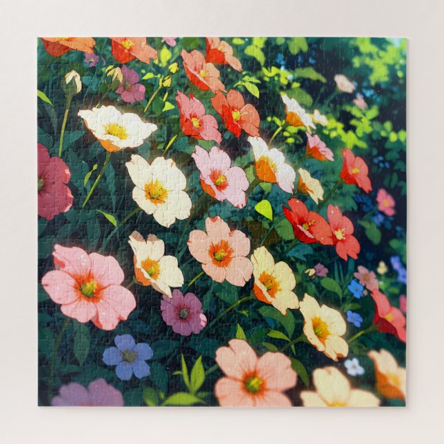 Puzzle Beautiful colorful anime flowers (Vertical)