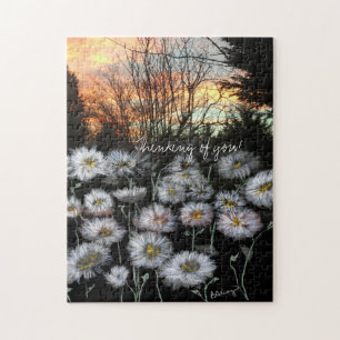 Puzzle Beautiful, Fresh Daisies Against A Winter