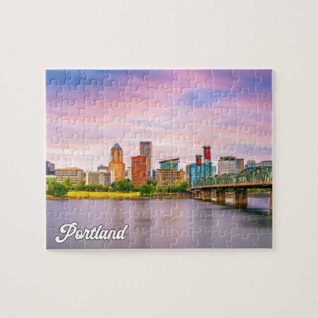 Puzzle Beautiful Sunset Over Portland, Oregon (Horizontal)