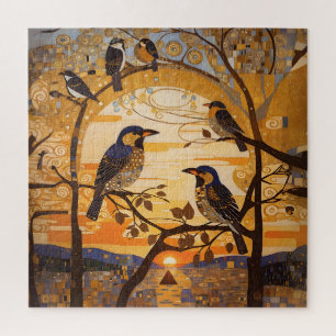 Puzzle Beaux Oiseaux Abstraits Au lever Du Soleil Décorat