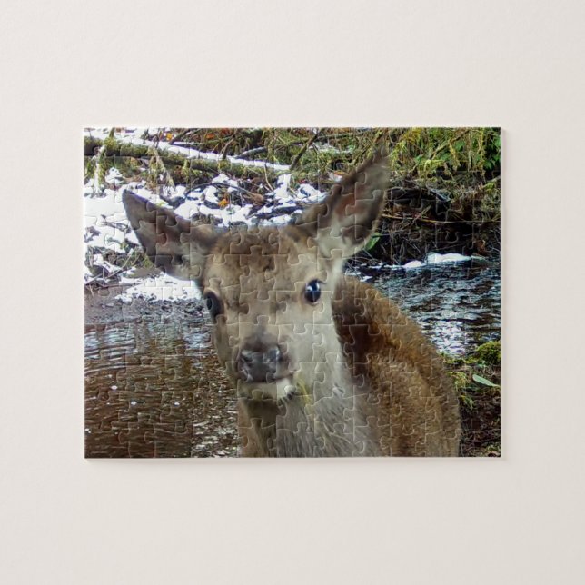 Puzzle Bébé Cerf Rouge Mignon Faon Forêt Animaux Sauvages (Horizontal)