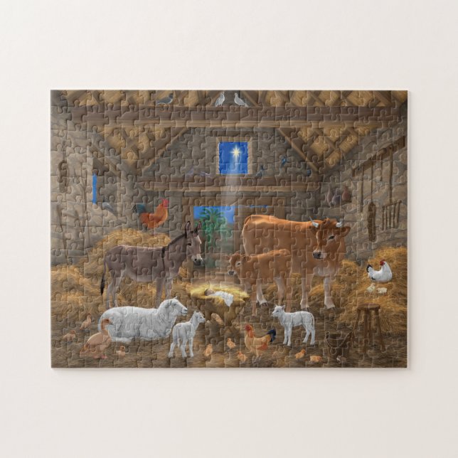 Puzzle Bébé Jésus Manger Nativité de Noël (Horizontal)