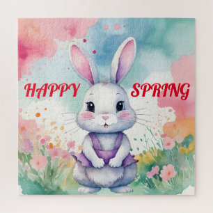Puzzle Bébé lapin au printemps