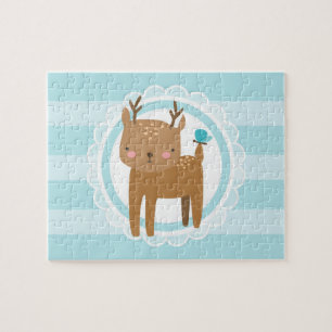Puzzle Bébé mignon Cerf bleu