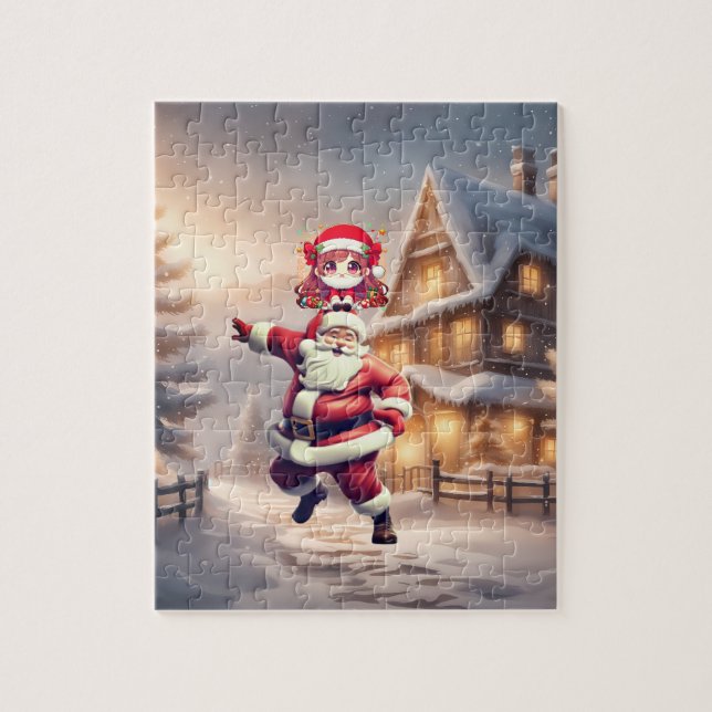 Puzzle Bébé mignon Père Noël Danse Réveillon de Noël (Vertical)