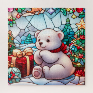 Puzzle Bébé Ours polaire à Noël