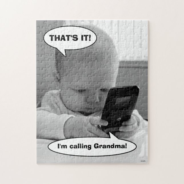 Puzzle Bébé sur téléphone portable (Vertical)