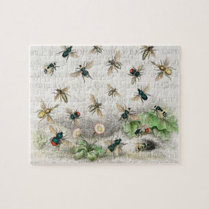 Puzzle Bee Honey Travailleur Queen Bees Antique
