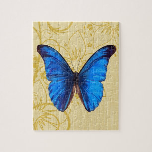 Puzzle Bel art bleu de cru de papillon