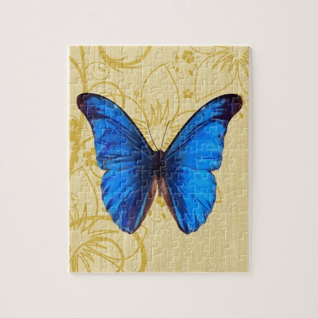 Puzzle Bel art bleu de cru de papillon (Vertical)