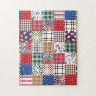 Puzzle Bel édredon de patchwork de pays
