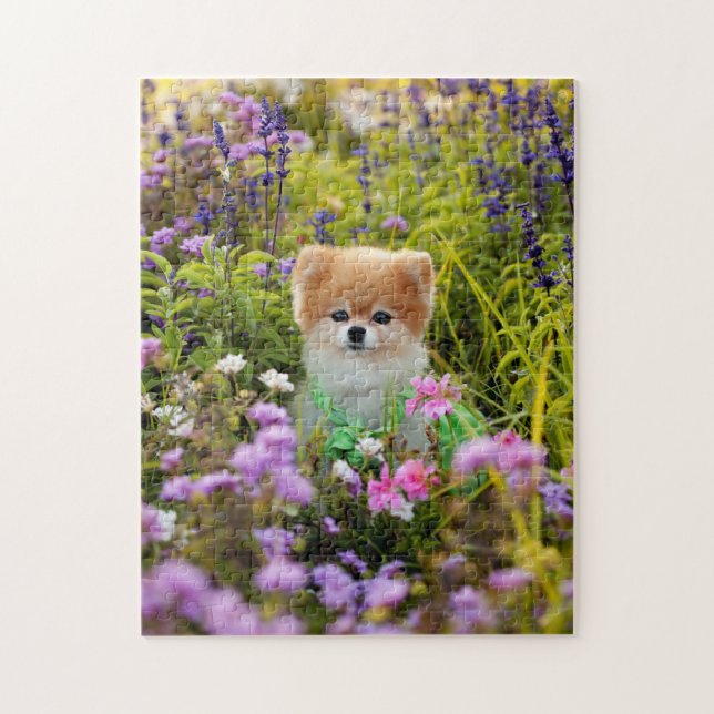 Puzzle - Bella Pomeranian Secret Garden (Vertical)