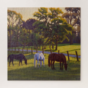 Puzzle Belle affiche Pâturage Chevaux de Pays