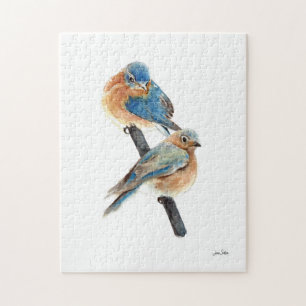 Puzzle Belle Aquarelle Bluebird Couple Art