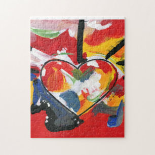 Puzzle Belle aquarelle colorée Coeur