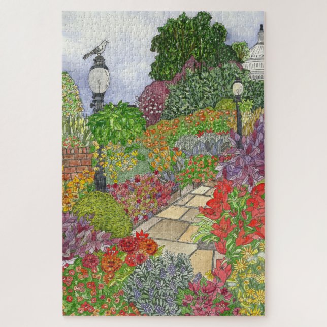 Puzzle Belle aquarelle de jardin (Vertical)