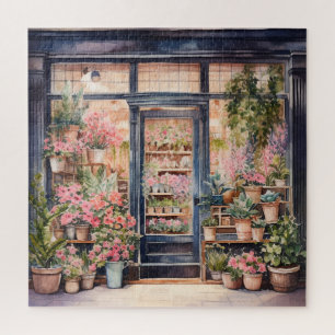 Puzzle Belle aquarelle florale devant la vitrine