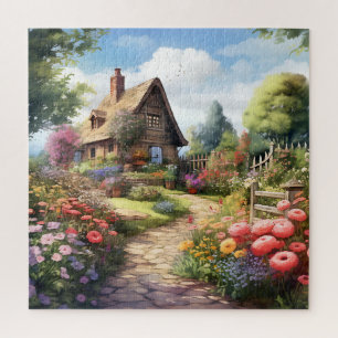 Puzzle Belle aquarelle Jardin de campagne