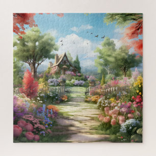 Puzzle Belle aquarelle Jardin de campagne