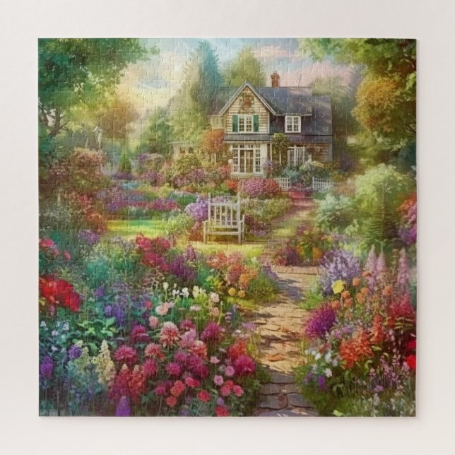 Puzzle Belle aquarelle Jardin de campagne (Vertical)