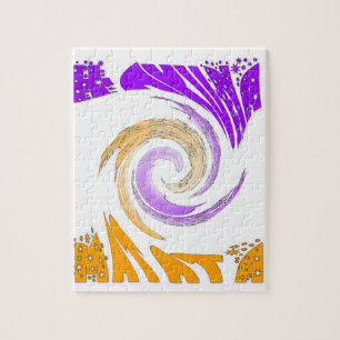 Puzzle Belle Art Moderne Design : Tourbillon violet et or