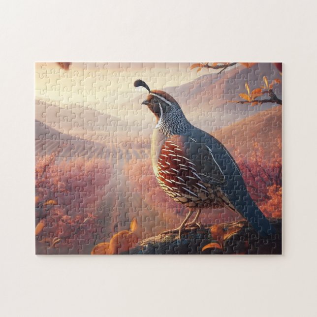 Puzzle Belle Californie Quail Bird Faune Nature (Horizontal)