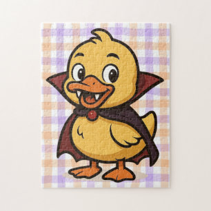 Puzzle Belle caricature canard d'Halloween vampire