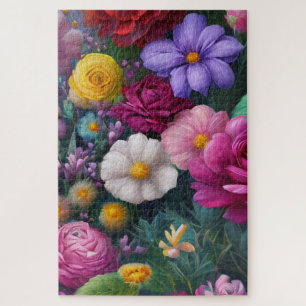 Puzzle Belle couleur vibrante Fleurs mixtes amusant