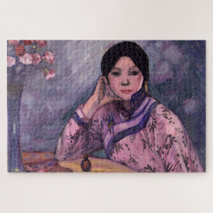 Puzzle Belle dame japonaise avec un flacon de parfum