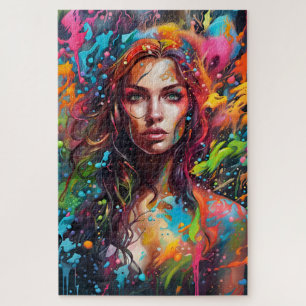 Puzzle Belle femme en peinture